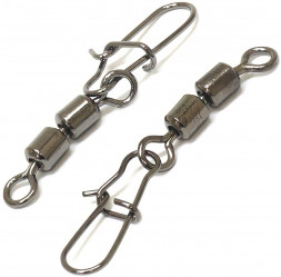 Вертлюг двойной с застежкой Namazu HS 2X ROLLING SWIVELS WITH NICE SNAP, цв. BN, р. 8, test-9 кг уп.