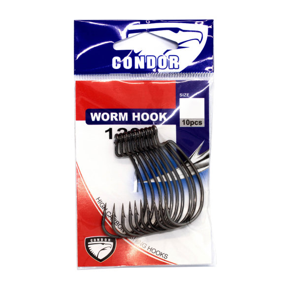 Крючок офсетный Condor WORM HOOK №2 BN 50 шт/упак